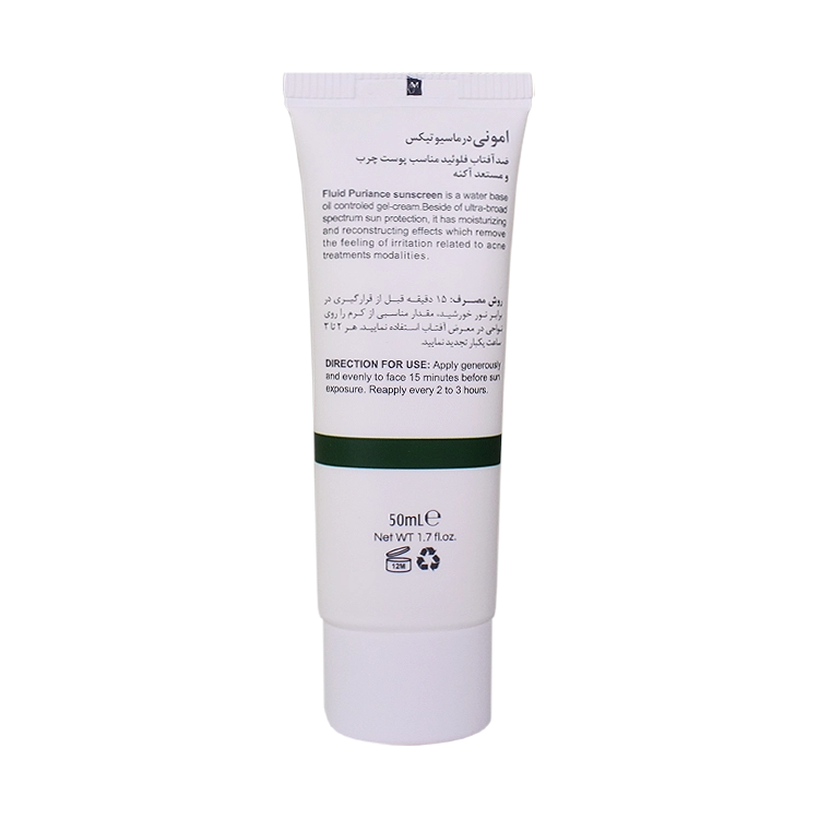 خرید فلوئید ضد آفتاب بی رنگ پوست های چرب و مستعد آکنه امونی SPF50 حجم 50 میلی لیتر