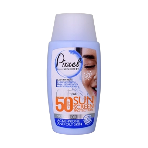 کرم ضد آفتاب بی رنگ پوست های چرب و جوش دار پیکسل SPF50 حجم 50 میلی لیتر
