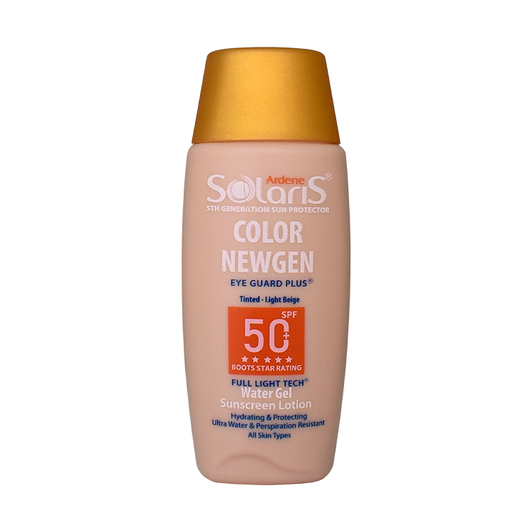 لوسیون ضد آفتاب بژ روشن فاقد چربی کالر نیوژن آردن سولاریس SPF50 حجم 75 میلی لیتر