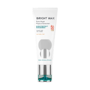 کرم ضد آفتاب فیزیکال رنگی طبیعی انواع پوست برایت مکس SPF50 حجم 40 میلی لیتر