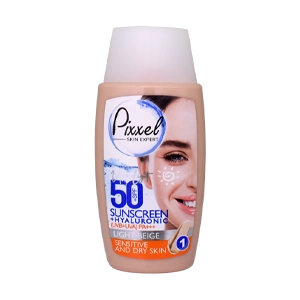 کرم ضد آفتاب بژ روشن پوست های خشک و حساس پیکسل SPF50 حجم 50 میلی لیتر