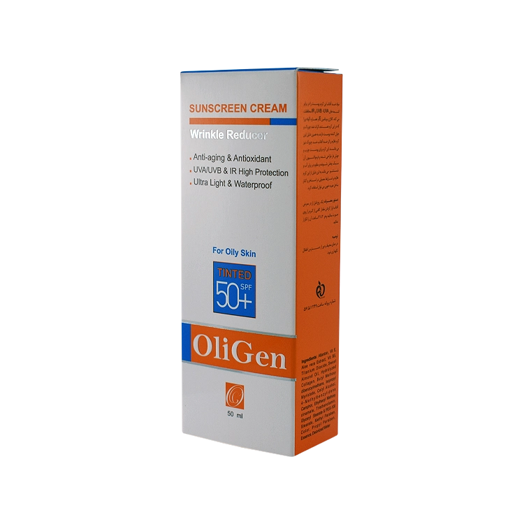 خرید کرم ضد آفتاب و ضد چروک رنگی پوست چرب الی ژن SPF50 حجم 50 میلی لیتر