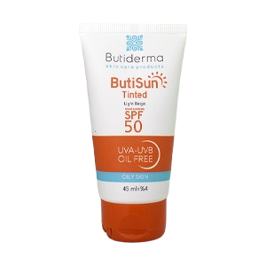 کرم ضد آفتاب رنگی بژ روشن پوست های چرب بیوتی درما SPF50 حجم 45 میلی لیتر