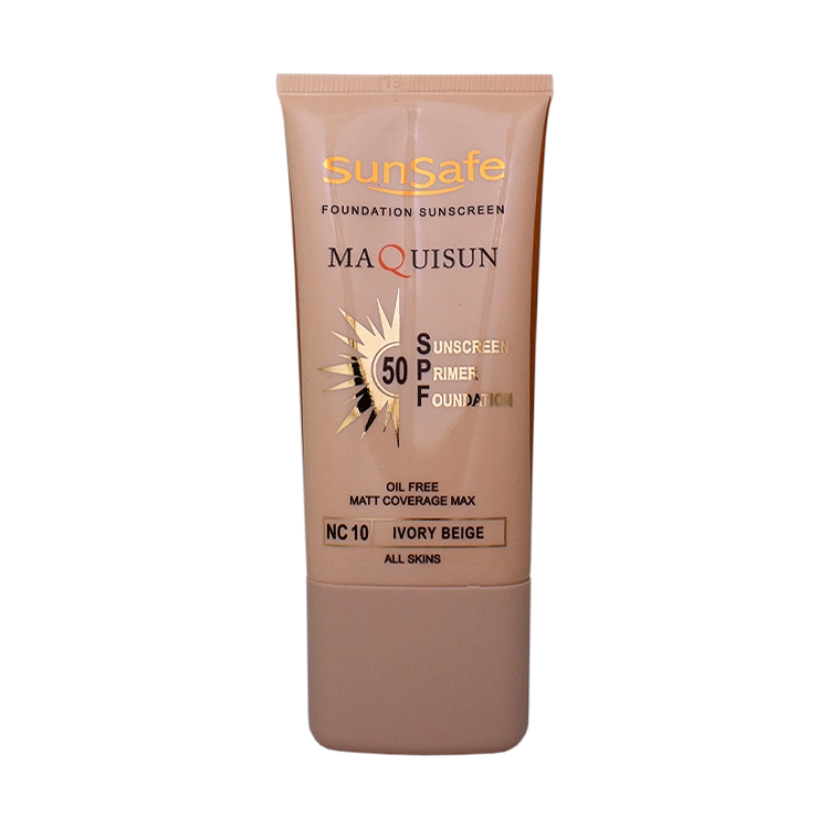 کرم ضد آفتاب بژ عاجی انواع پوست مکی سان سان سیف SPF50 شماره NC10 حجم 40 میلی لیتر
