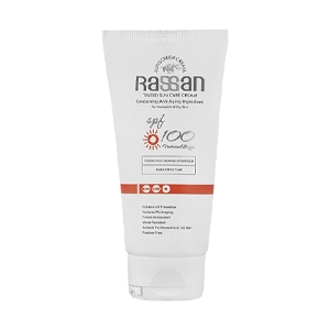 کرم ضد آفتاب رنگی طبیعی انواع پوست راسن SPF100 حجم 50 میلی لیتر