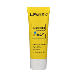 کرم ضد آفتاب بژ طبیعی پوست های خشک و حساس لیپورکس SPF50 حجم 40 میلی لیتر