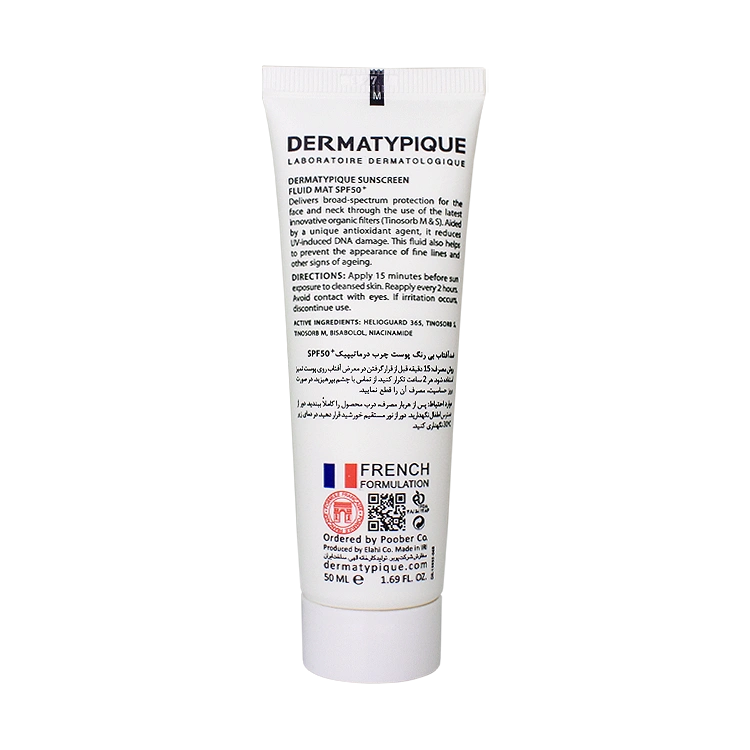 خرید فلویید ضد آفتاب بی رنگ پوست های مختلط و چرب درماتیپیک SPF50 حجم 50 میلی لیتر
