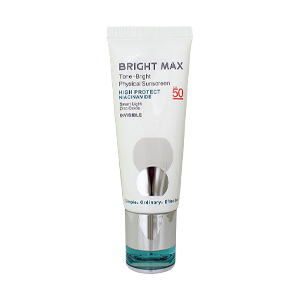 کرم ضد آفتاب فیزیکال بی رنگ انواع پوست برایت مکس SPF50 حجم 40 میلی لیتر