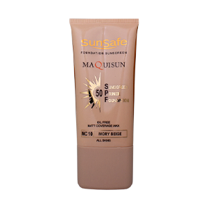 کرم ضد آفتاب بژ عاجی انواع پوست مکی سان سان سیف SPF50 شماره NC10 حجم 40 میلی لیتر