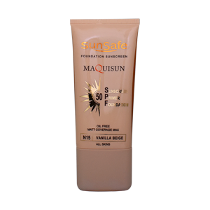 کرم ضد آفتاب بژ وانیلی انواع پوست مکی سان سان سیف SPF50 شماره N15 حجم 40 میلی لیتر