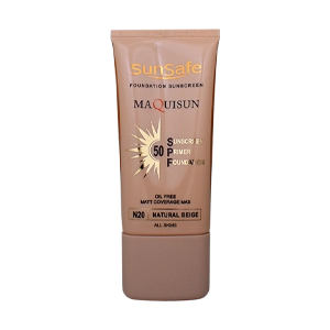 کرم ضد آفتاب بژ طبیعی انواع پوست مکی سان سان سیف SPF50 شماره N20 حجم 40 میلی لیتر