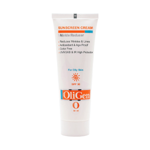 کرم ضد آفتاب و ضد چروک بی رنگ پوست چرب الی ژن SPF30 حجم 50 میلی لیتر